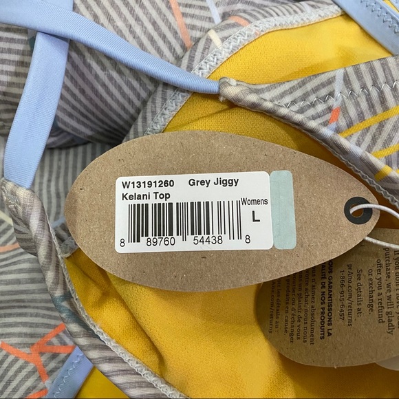 NWT Prana Bikini Size Large Grey Jiggy - Picture 3 of 3